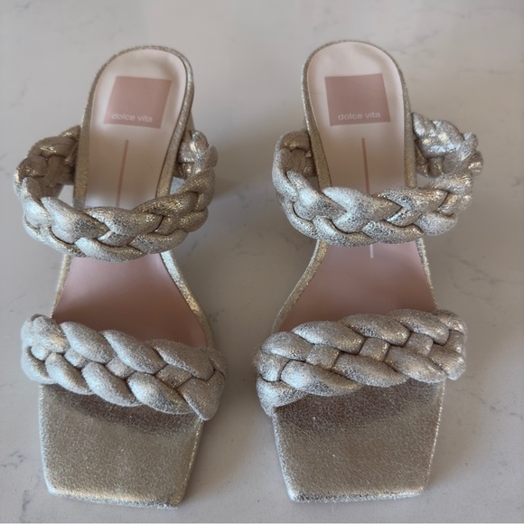 Dolce Vita Paily Braided two strap Heel in gold New Size: 6 - Picture 3 of 8